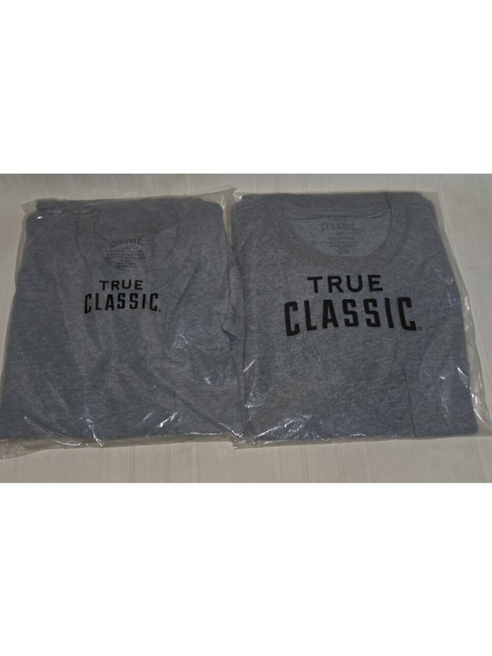 True Classic Heather Gray Short Sleeve Crew Neck Shirt Lot 2 Men Size S w pocket